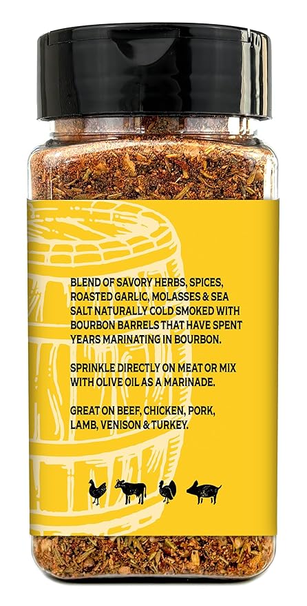 Craft Spice Blends Bourbon Barrel Steak Seasoning - Smoking and Grilling Meat - Steaks, Brisket, Burgers, Chicken, Pork - Dry BBQ Seasonings and Spices - 8.6 oz