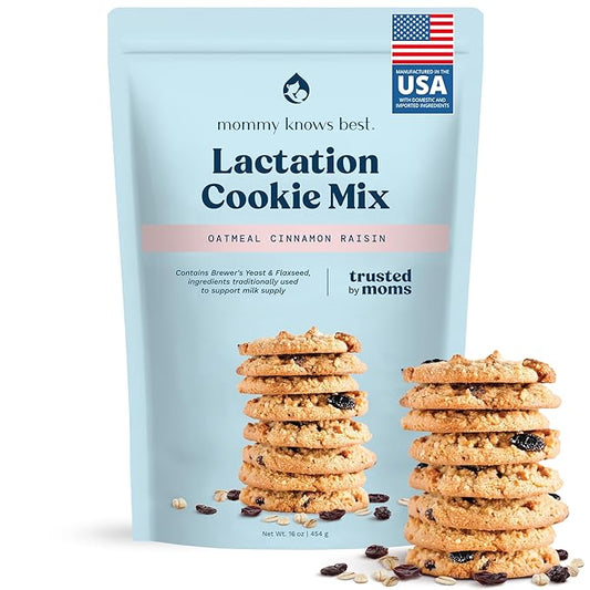 Lactation Cookies Mix - Oatmeal Breastfeeding Cookie Supplement Support for Breast Milk Supply Increase (Cinnamon Raisin, 1 Pound (Pack of 1))
