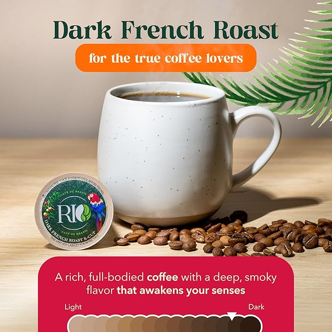 Rio Cafe de Brazil Kcup Coffee Pods - 72 Count, Dark Roast Coffee with Dark Chocolate and Roasted Nuts Flavor, Compatible with Kcup Brewers, 100% Brazilian Made