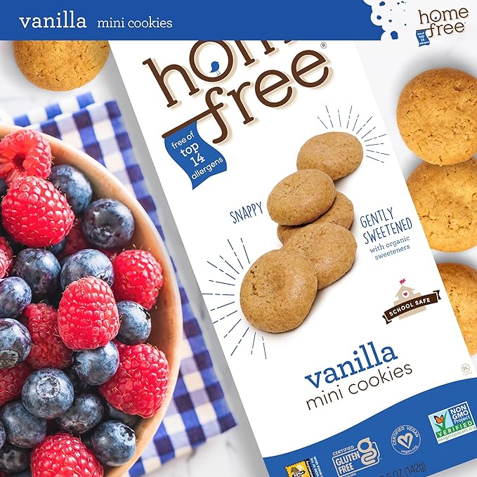 Homefree Treats you Can Trust, 70% Organic, Vanilla Mini Cookies, 5-Ounce (Pack of 6)