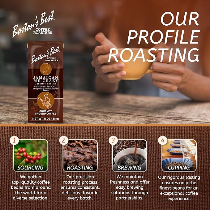 Boston???Best Coffee - Jamaican Me Crazy Flavored Coffee, Delicious Gourmet Premium Ground Coffee, 11 oz. / 311 g Bag