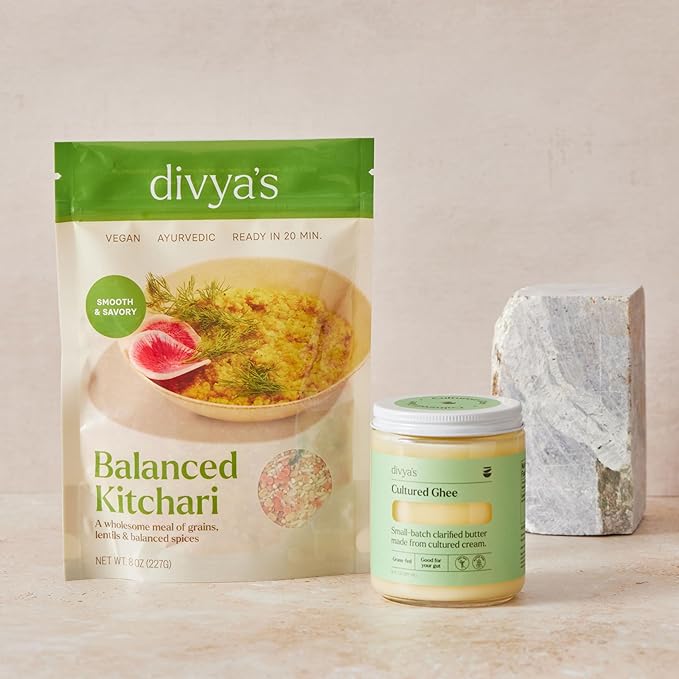 Divya's Balanced Kitchari One Pot Ayurvedic Meal with Organic Basmati Rice, Yellow Mung Dal, Red Lentils & Indian Spices - Vegan, Gluten-Free, Non-GMO Kitchari Spice Mix Organic Single Serving 3 Pack