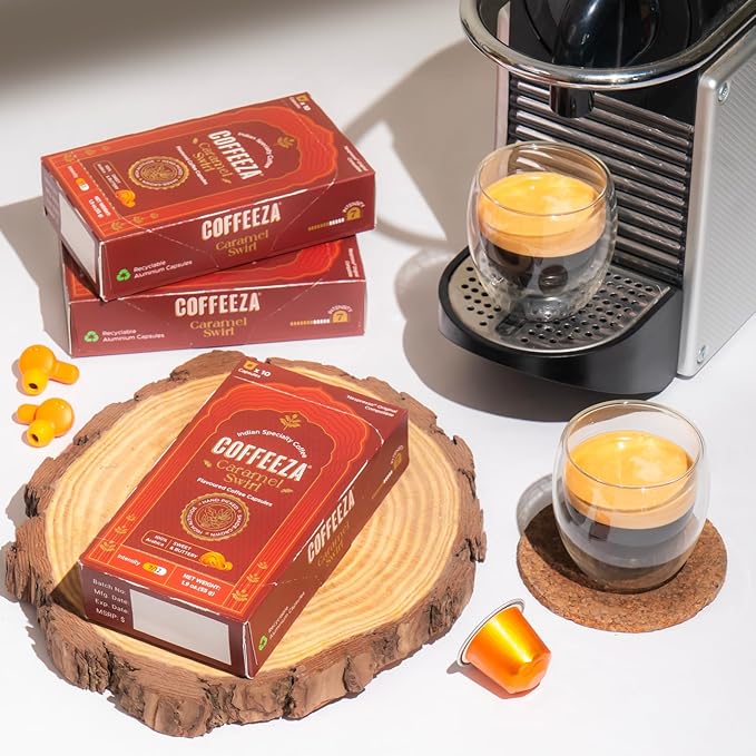 Coffeeza Variety Pack Flavoured – 60 Coffee Capsules (Pack of 6) – Original Line compatible – Specialty Indian Arabica Coffee – Recyclable Pods – Medium Roast – Flavored Espresso Pods