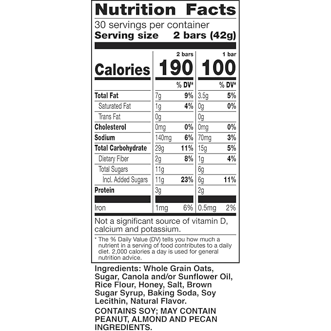 Nature Valley Crunchy Oats 'n Honey Granola Bars, 60 Bars, 44.7 OZ (30 Pouches)
