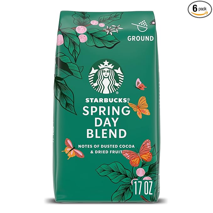 Starbucks Spring Day Blend ??Roast & Ground 17oz (6 Bags)