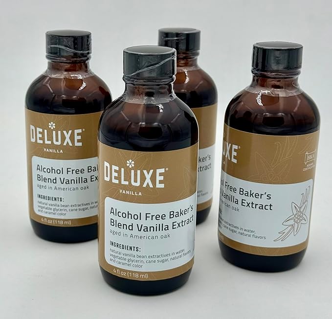 Alcohol Free Vanilla Extract Bakers Blend 4 fl oz Small Batch Producted in Oak Barrel Aged Intense Flavor - Non Alchoholic
