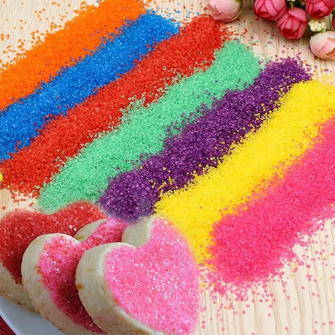 Sentovac 4-Colors Sanding Sugar for Baking Edible Sparkling Sugar Sprinkles Coarse Sugar Crystals for Baking Cake Cookie Cupcake Topper Ice Cream Decoration Supplies竊뉰lue Orange Gold White竊?"<div>