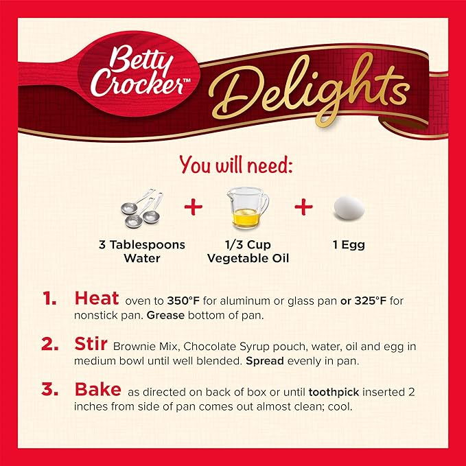 Betty Crocker Delights Supreme Original Brownie Mix, 16 oz.