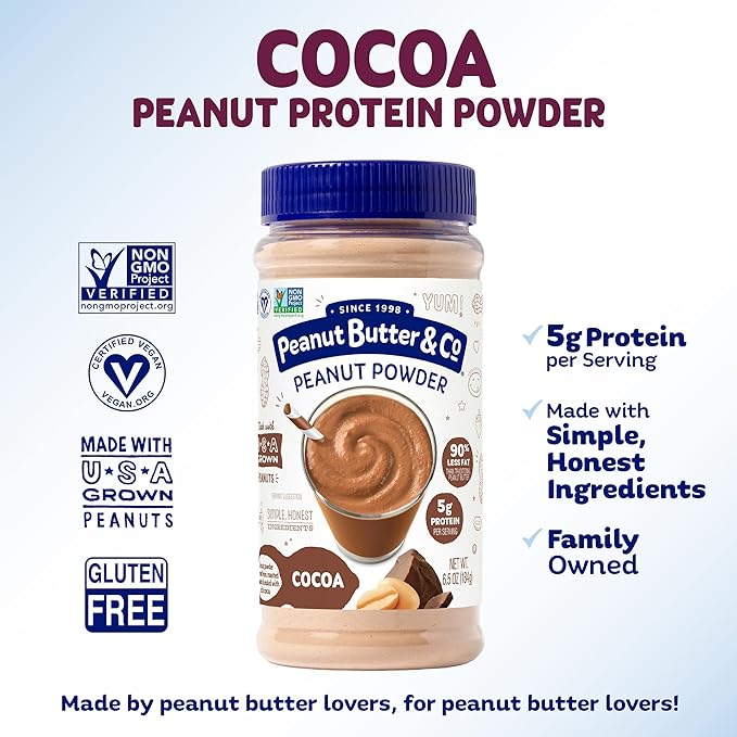 Peanut Butter & Co. Cocoa Peanut Powder, Non-GMO Project Verified, Gluten Free, Vegan, 6.5 Ounce Jars (Pack of 6)