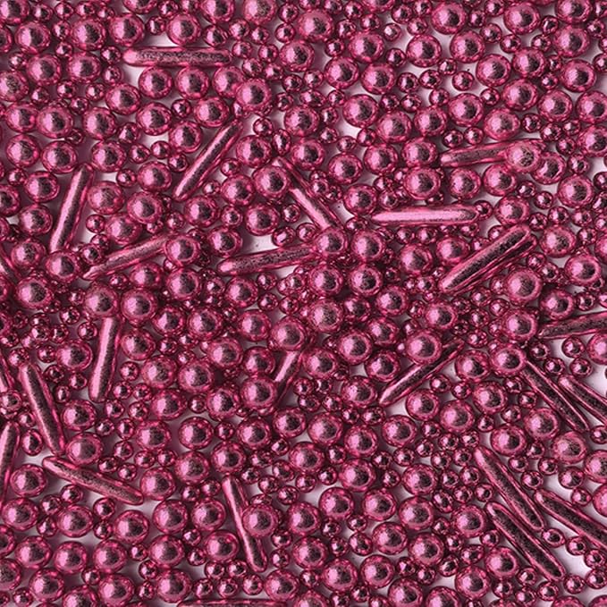 Sprinkles Pink Pearl Sugar Candy Mix Size Baking Cake Decorations Cupcake Toppers Celebrations Shaker Jar Wedding Shower Party (120g/4.2oz竊?"<div>