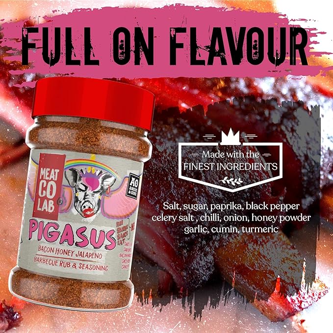 Angus & Oink | Pigasus Bacon Honey Jalapeño Rub | Sweet & Savoury Flavour Explosion | Perfect for Pork, Chicken, Chops & Chips | Gluten-Free | 200g