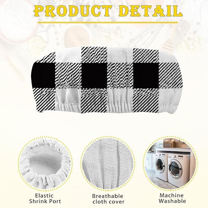 Gray White Plaid Sourdough Starter Cloth Covers Jars Or Kombucha Kefir Fermentation Cheese Fabric Lids, Gifts for Women Baker Fit Jars Mouth from 3-4 inch, 5 Pack