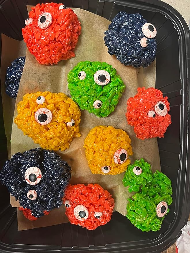 Weraru Small Candy Bloody Red Eyeballs Eye Ball Sweets Cake Cupcake Toppers Cookie Dessert Sprinkles Decorations for Christmas Halloween Birthday Party Supplies 3.4 Ounce