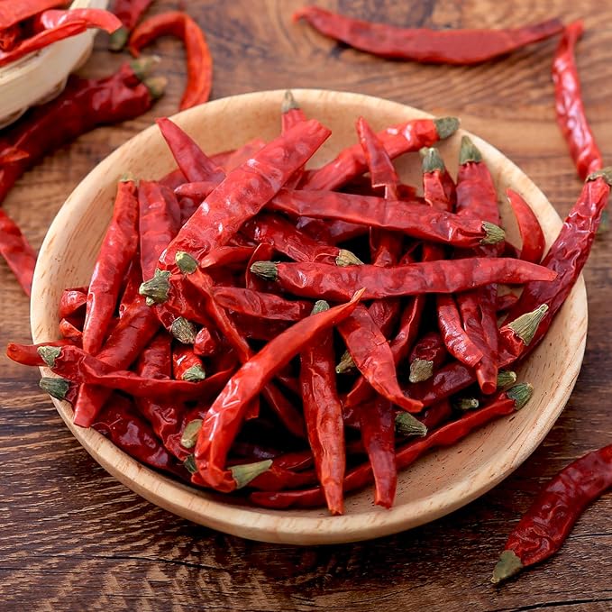 Yimi Dried Chili Peppers Chiles,10.7oz, Premium Whole Dry Red Chilis, Spicy Hot Heat, Great For Mexican,Thai and Chinese Recipes,like Pozole, Tamales, Hotpot, In Resealable Bags, Ideal for Gift, Super Hot