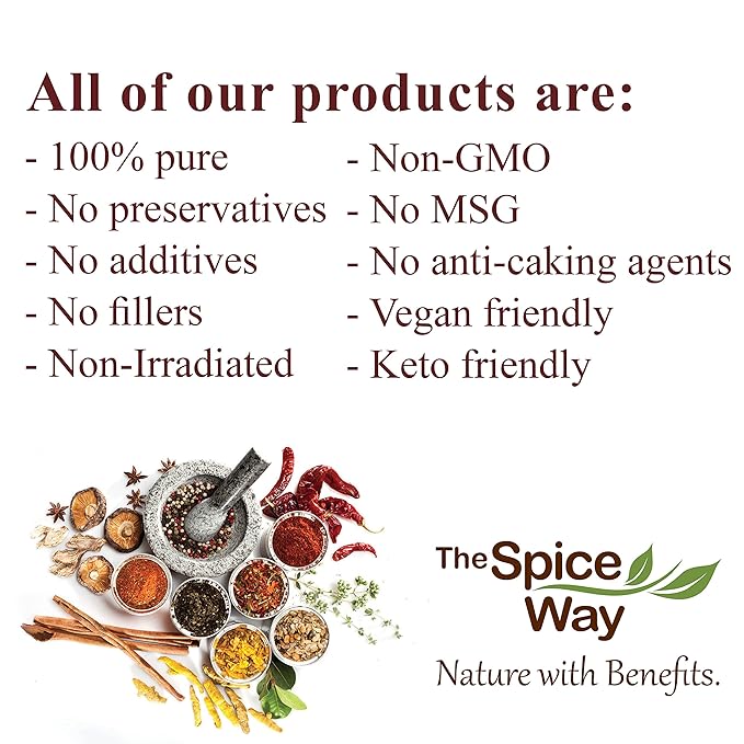The Spice Way Premium Ancho Chile - Pure Ancho Chilli Powder (4 oz) made from pure dried ancho chili peppers with no additives, no agents. resealable bag