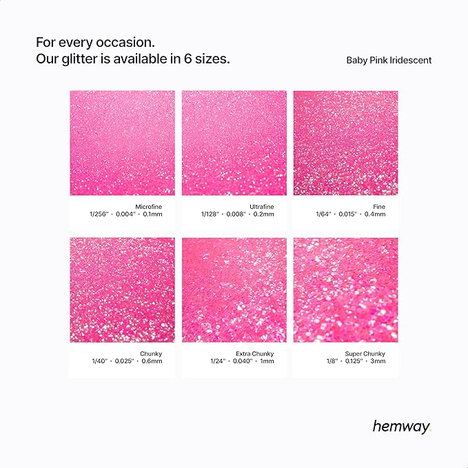 Hemway Premium Glitter Shaker - Baby Pink Iridescent | 130g Ultrafine Metallic Flake Sequins for Resin & Epoxy Crafts | Craft Supplies for Tumblers, Festival, Art