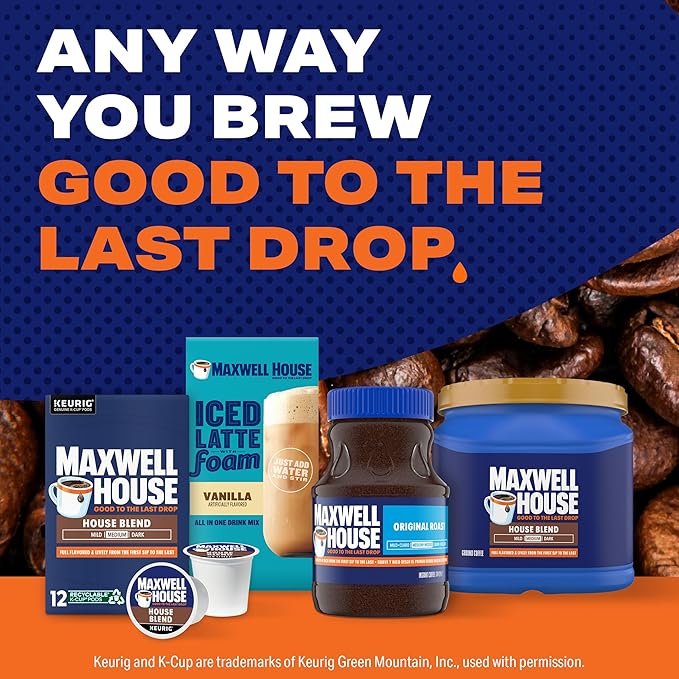 Maxwell House House Blend Medium Roast Ground Coffee, 24.5 oz Canister