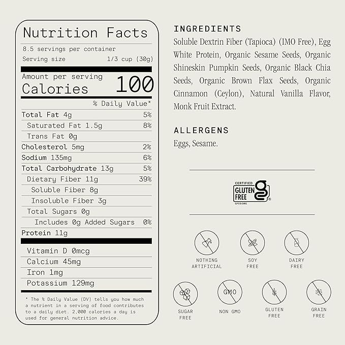 Julian Bakery® ProGranola® Cereal | Vanilla Cinnamon Cluster | 11g Protein | 2 Net Carbs | Gluten-Free | Grain-Free | 9oz (3 PACK)