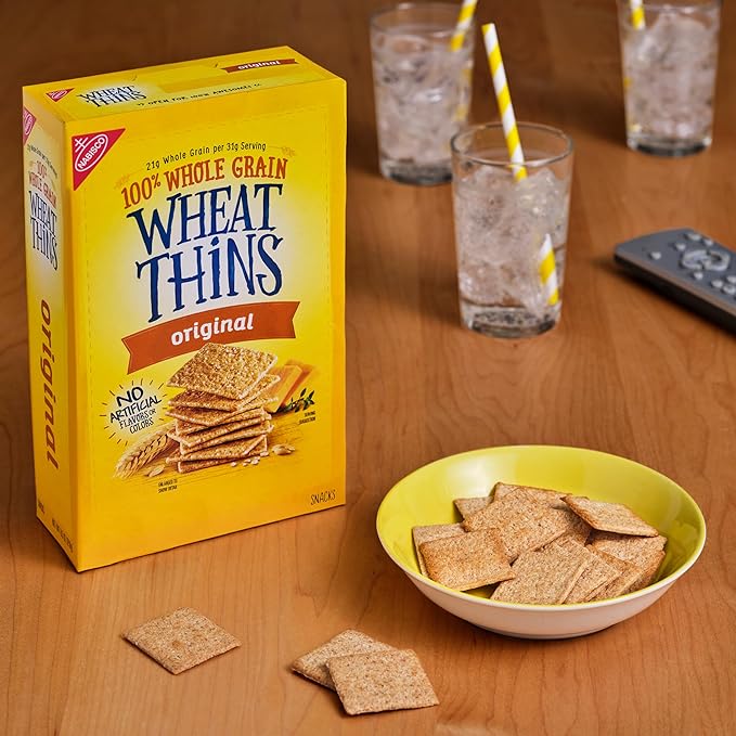 Wheat Thins Original Snacks, Whole Grain Wheat Crackers, Bulk Snack Crackers, 6-8.5 oz Boxes