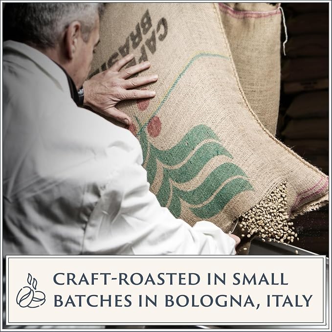 Filicori Zecchini Italian Espresso Beans ??Whole Bean Coffee, Bold Dark Roast Arabica & Robusta Blend Roasted in Bologna ??Slow Roasted Forte 340g