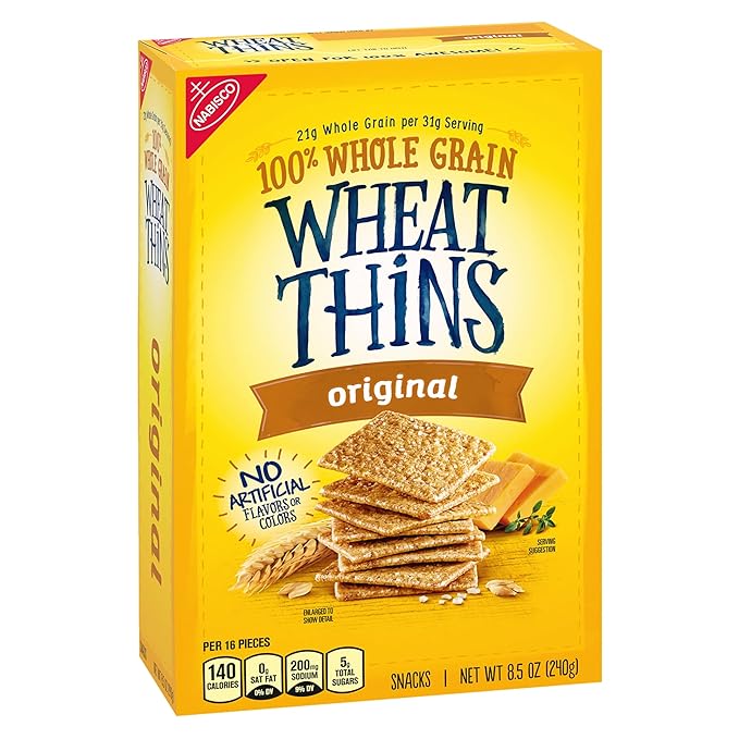 Wheat Thins Original Snacks, Whole Grain Wheat Crackers, Bulk Snack Crackers, 6-8.5 oz Boxes