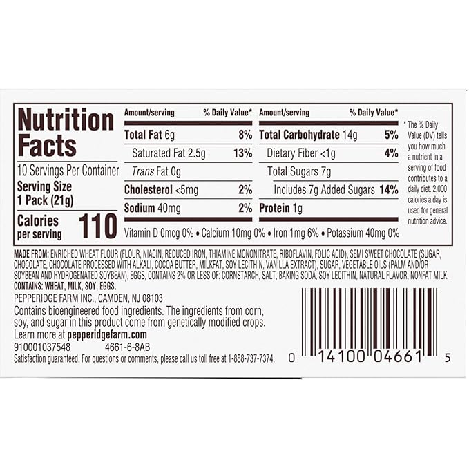 Pepperidge Farm Milano Cookies, Dark Chocolate, 10 Packs, 2 Cookies per Pack