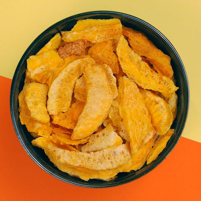 Yammy Dried Mango Chips Like Freeze Dried Fruit, No Sugar Added Crispy Dry Slices of Mangoes, Unsweetened Dehydrated Healthy Snack, Low Calorie Vegan Gluten Free, Individual Packs (3.9oz Pack of 4)