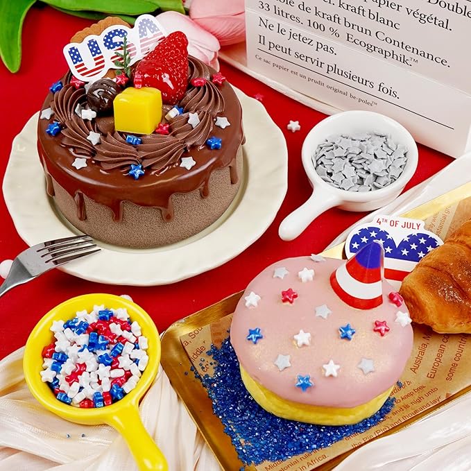 Patriotic Sprinkles, 4th of July, Red White Blue Sprinkles for Cake Decorating, 110g/3.88oz, Cupcake Decoration, Ice Cream Toppings