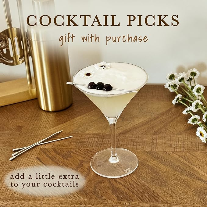PURE MORA Martini Glasses, Set of 4-7oz - Handblown Premium Crystal Glass for Cockails, Martinis, Home Bar, Cosmos, Gimlet, Parties, Etc - Modern Classic Cocktail Glassware, Gift for Him/Her