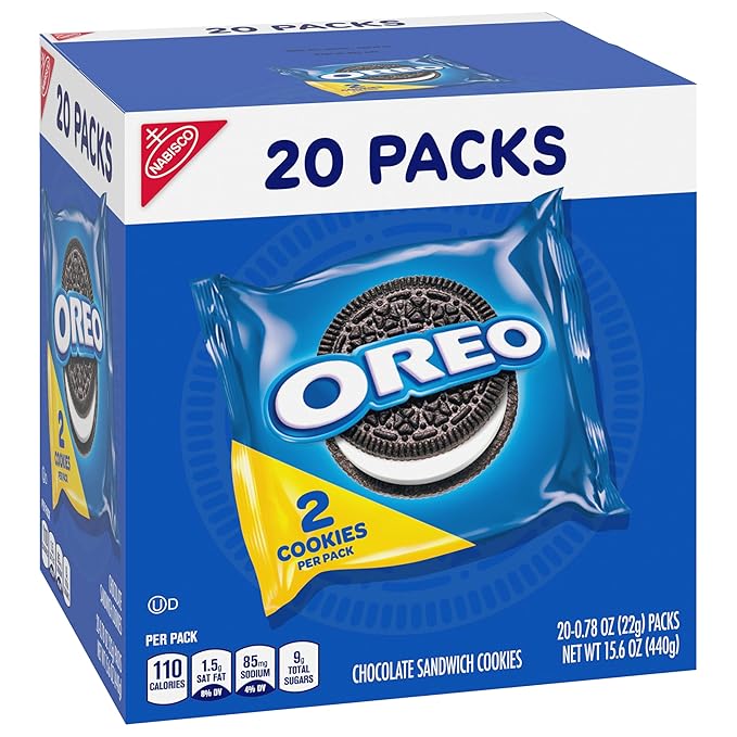OREO Chocolate Sandwich Cookies, 20 Snack Packs (2 Cookies Per Pack)