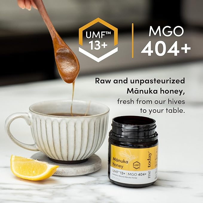 Me Today Manuka Honey, UMF 13+/MGO 404+ from New Zealand Authentic, Raw & Unpasteurized Honey | Raw Manuka Honey for Daily Wellness Support | Delicious Honey Crafted by Bees in 8.8oz