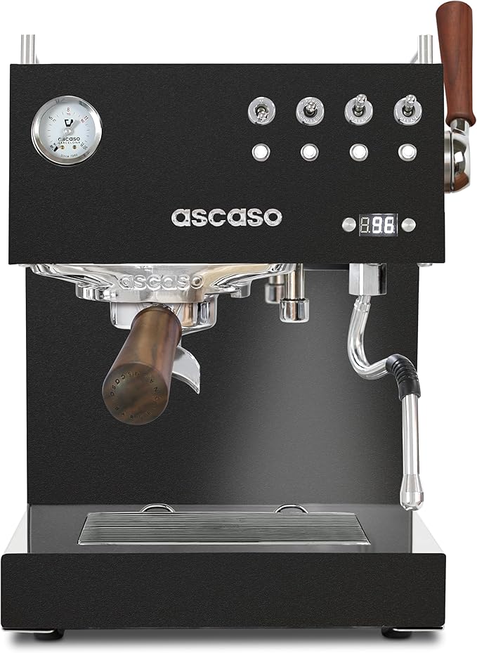 Ascaso Steel DUO PLUS Espresso Machine | PID | Programmable | Volumetric Controller | Dual Thermoblock | 120V | (Black)