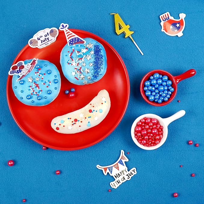 Patriotic Sprinkles, 4th of July, Edible Red Blue Sprinkles for Cupcakes Cake Decorating, 160g/5.64oz, Cake Decorations, Baking Ice Cream Toppings