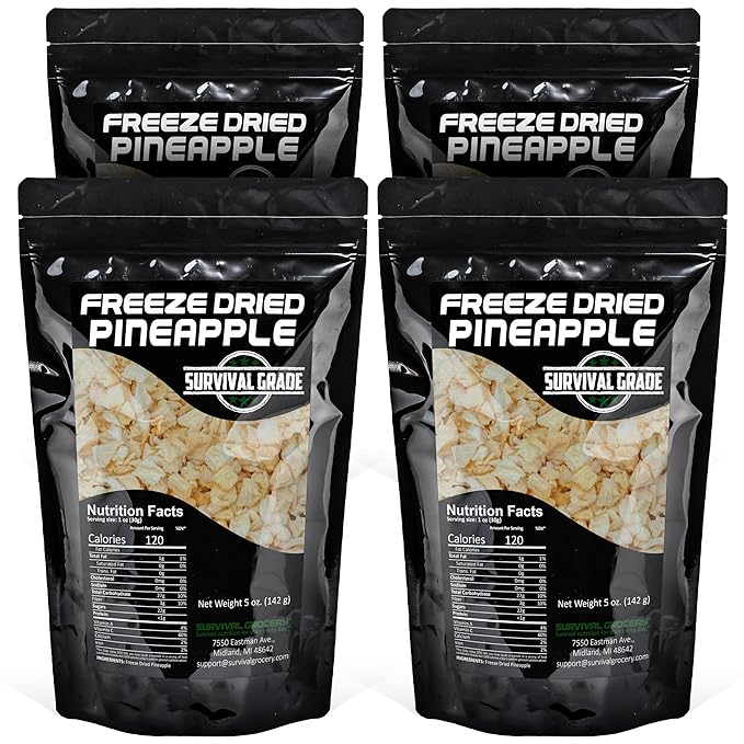 Survival Grocery짰 - Freeze Dried Pineapple (20 oz./4 Bags)