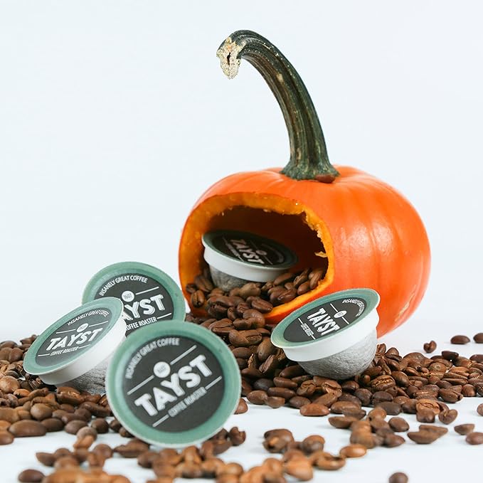 Tayst Coffee Pods, Pumpkin Crush Medium Roast, K Cups Compatible with Keurig Coffee Maker, Sustainable Single Serve, Pack of 50