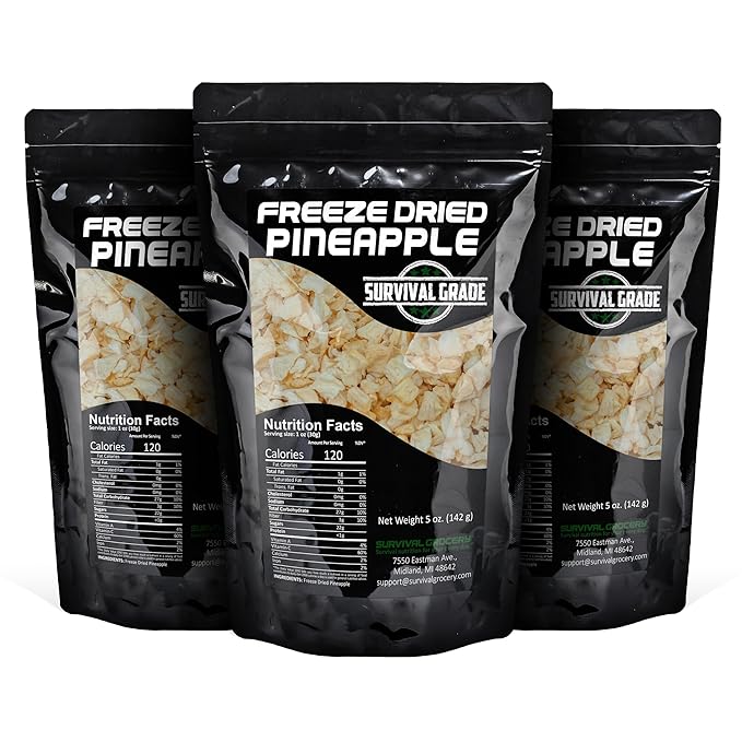 Survival Grocery짰 - Freeze Dried Pineapple (15 oz./3 Bags)