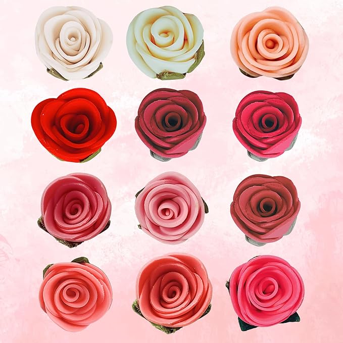 Confect Edible Flower | Edible Flower for cake decorations | Edible Flower Cupcake Toppers | Cupcakes & Doughnut Edible Toppers | Ombre-6| Flower- Vegan, Gluten-Free, Soy-Free, Dairy-Free, Palm Oil-Free -Pack of 12