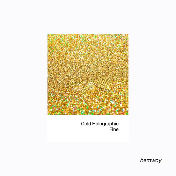 Hemway Premium Glitter Shaker - Gold Holographic | 130g Fine Metallic Flake Sequins for Resin & Epoxy Crafts | Craft Supplies for Tumblers, Festival, Art