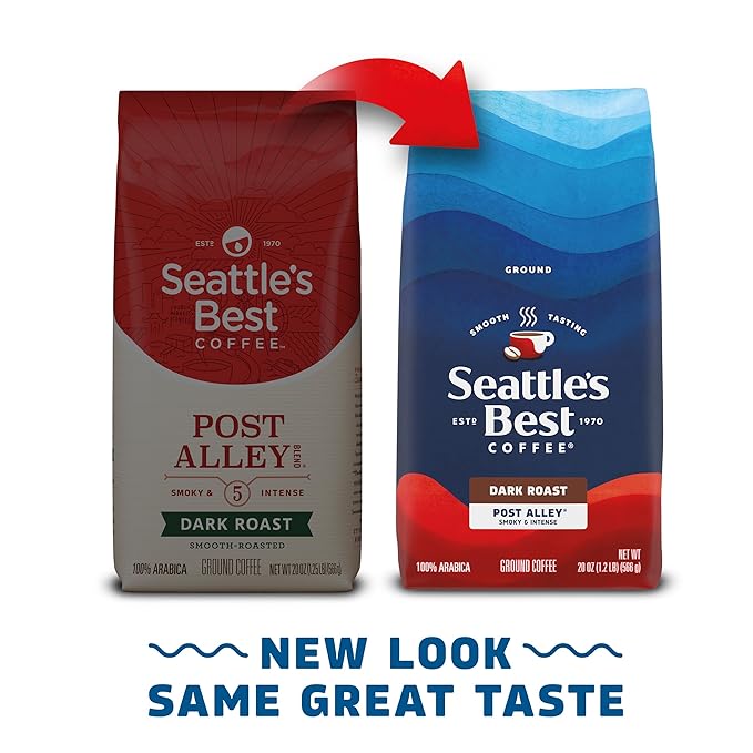 Seattle???Best Coffee, Dark Roast Ground Coffee, Post Alley, 100% Arabica, 1 Bag (20 oz)