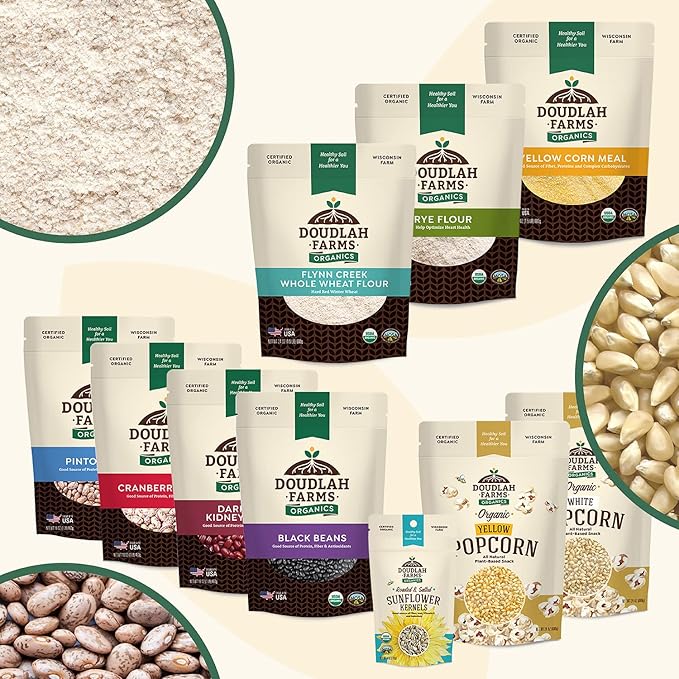 Organic Dried Pinto Beans 5 lb - Non-GMO, Tested Clean Certified, Vegan - Rich in Fiber & Protein for Soups, Burritos, Salads, and Chili - Farmed From Regenerative Soil, Grown In USA by Doudlah Farms