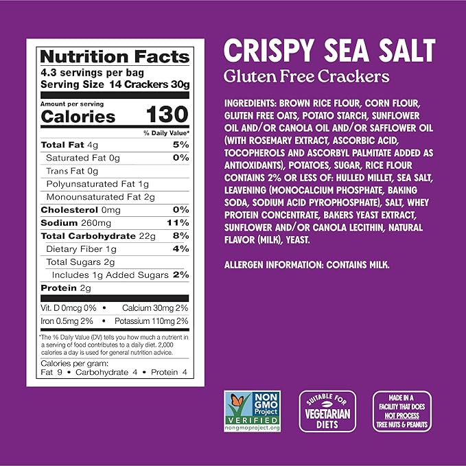 Milton’s Gluten Free Crackers Variety Bundle (Crispy Sea Salt, Multi-Grain, Everything) - Non-GMO Project Verified, Kosher, Certified Gluten Free Snack, Whole Grains In Every Bite - 4.5 Oz, Pack of 3