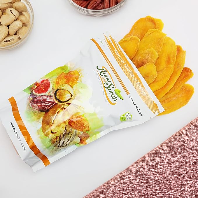Anna and Sarah Extra Low Sugar Added Dried Mango Slices 16 Oz - Delicious Texture Soft & Juicy - Naturally Ripened Fruits - Gluten Free - Non GMO - Kosher - Natural Source of Vitamin C, 1 Lb