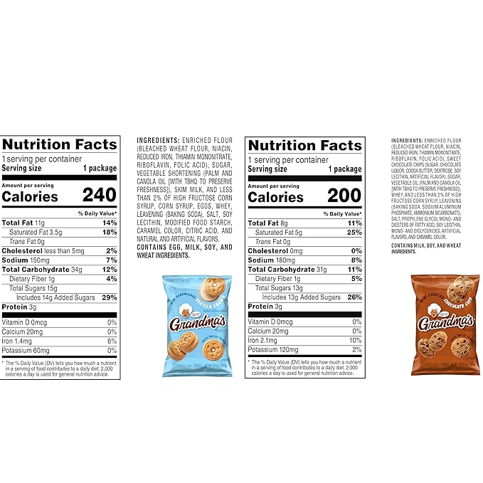 Grandma's Cookies, Mini Cookies Variety Pack, (Pack of 30)