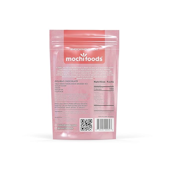 Mochi Brownie Mix | Double Chocolate Delight Brownies with Premium Rice Flour | 8 Oz.