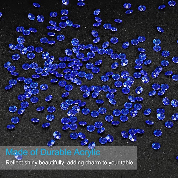 PATIKIL 4000 Pcs Wedding Table Scatter Confetti Crystals 6mm Acrylic Diamonds Vase Fillers Gems for Table Centerpiece Decorations Party Vase Beads, Dark Blue