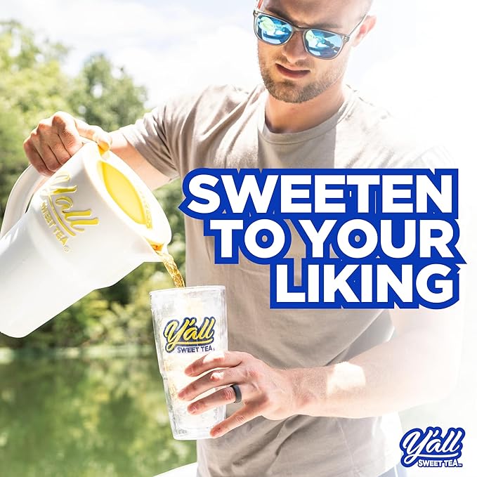 Y'all Sweet Tea - Decaf Iced Tea Bags Half Gallon Size in 7.5 Gallons Per Pack Quick Brew Authentic Southern Ice Tea Without Caffeine | As Seen on Shark Tank (Decaf)