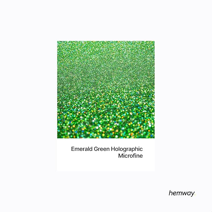 Hemway Premium Glitter Shaker - Emerald Green Holographic | 125g Microfine Metallic Flake Sequins for Resin & Epoxy Crafts | Craft Supplies for Tumblers, Festival, Art