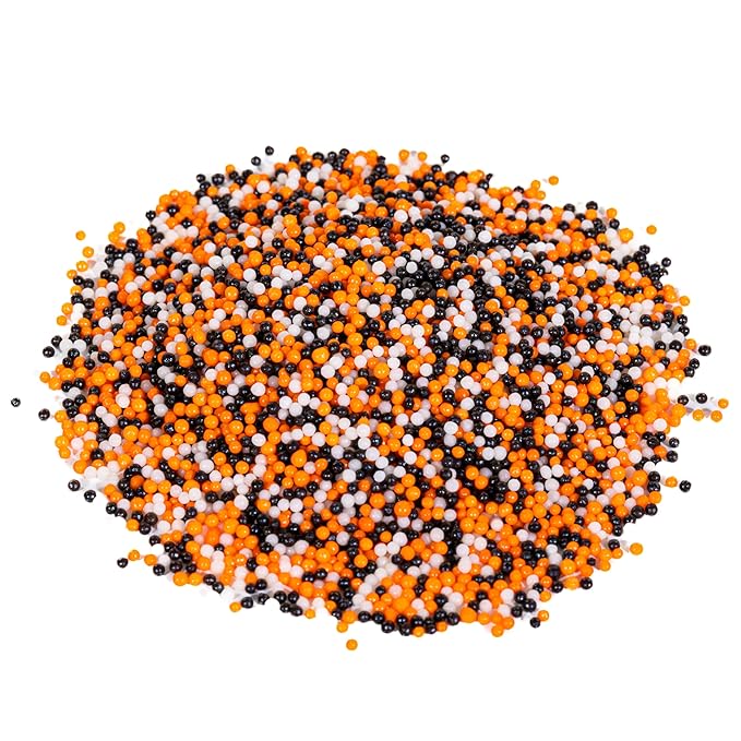 Bakerpan Halloween Nonpareils Sprinkles - 7 Ounces Halloween Sprinkles for Cake Decorating - Edible Nonpareils for Cupcakes, Ice Cream, Cake Decorations (Made in USA)