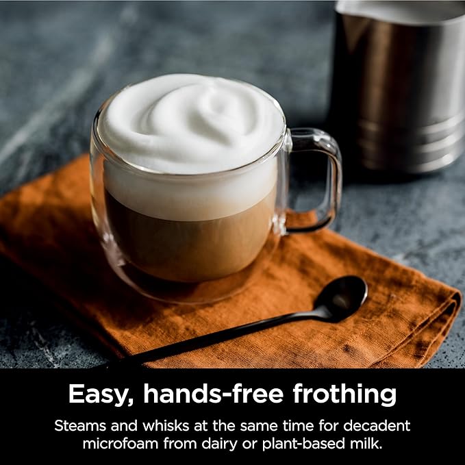 Ninja Luxe Caf챕 Premier Series, Espresso Machine, Drip Coffee Maker & Rapid Cold Brew, Integrated Grinder, Assisted Tamper, Hands-Free Frother, for Cappuccinos & Lattes, Cyberspace, ES601CY