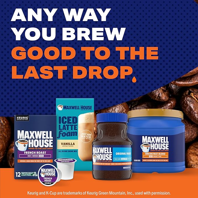 Maxwell House Breakfast Blend Mild Roast Ground Coffee, 25.6 oz Canister